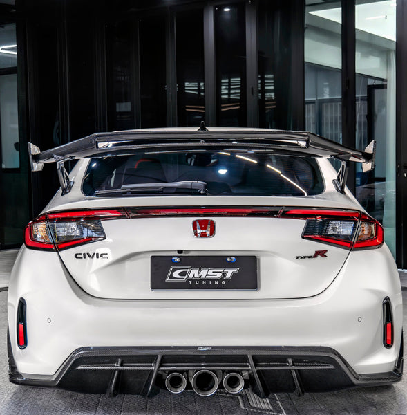 Honda Civic Type-R FL5 2023-ON with Aftermarket Parts - V2 Rear Diffuser Dry Pre-preg Carbon Fiber / FRP from CMST Tuning