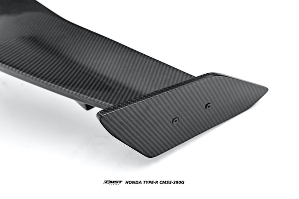 Honda Civic Type-R FL5 2023-ON with Aftermarket Parts - V2 Rear Spoiler Dry Pre-preg Carbon Fiber / FRP from CMST Tuning