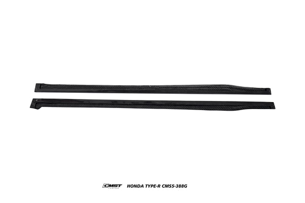 Honda Civic Type-R FL5 2023-ON with Aftermarket Parts - V2 Side Skirts Dry Pre-preg Carbon Fiber / FRP from CMST Tuning