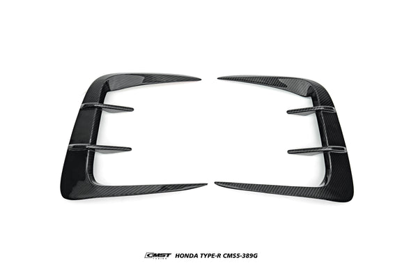 Honda Civic Type-R FL5 2023-ON with Aftermarket Parts - V2 Upper Valences Dry Pre-preg Carbon Fiber / FRP from CMST Tuning