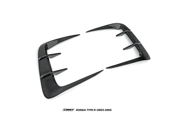 Honda Civic Type-R FL5 2023-ON with Aftermarket Parts - V2 Upper Valences Dry Pre-preg Carbon Fiber / FRP from CMST Tuning