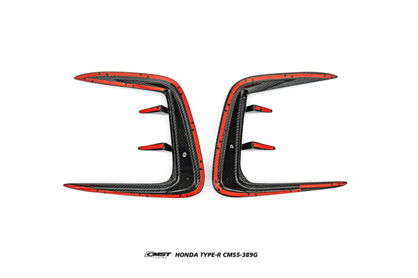 Honda Civic Type-R FL5 2023-ON with Aftermarket Parts - V2 Upper Valences Dry Pre-preg Carbon Fiber / FRP from CMST Tuning