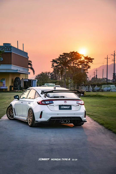 Honda Civic Type-R FL5 2023-ON with Aftermarket Parts - V2 Side Skirts Dry Pre-preg Carbon Fiber / FRP from CMST Tuning