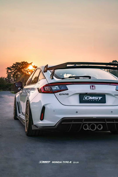 Honda Civic Type-R FL5 2023-ON with Aftermarket Parts - V2 Side Skirts Dry Pre-preg Carbon Fiber / FRP from CMST Tuning