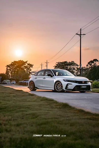 Honda Civic Type-R FL5 2023-ON with Aftermarket Parts - V2 Side Skirts Dry Pre-preg Carbon Fiber / FRP from CMST Tuning