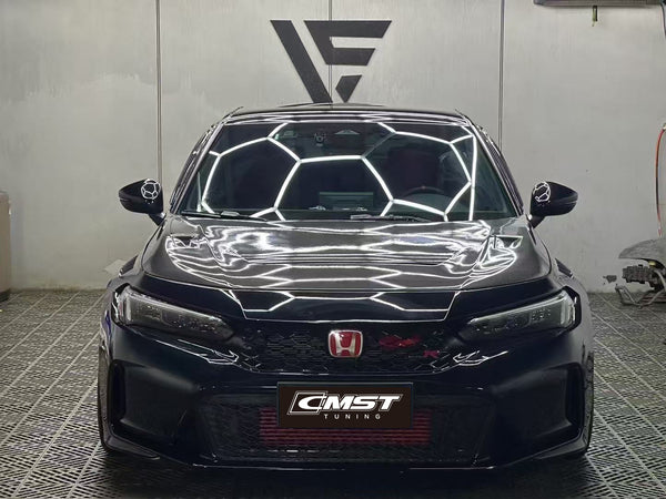 Honda Civic Type-R FL5 2023 2024 with Aftermarket Parts - V1 Hood Bonnet Carbon Fiber from CMST Tuning