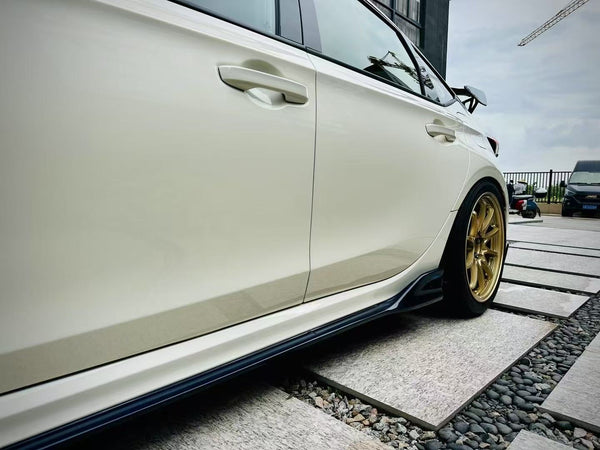 Honda Civic Type-R FL5 2023 2024 with Aftermarket Parts - Side Skirts Pre-preg Carbon Fiber / FRP from CMST Tuning