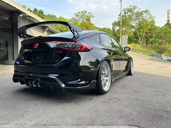 Honda Civic Type-R FL5 2023 2024 with Aftermarket Parts - Side Skirts Pre-preg Carbon Fiber / FRP from CMST Tuning
