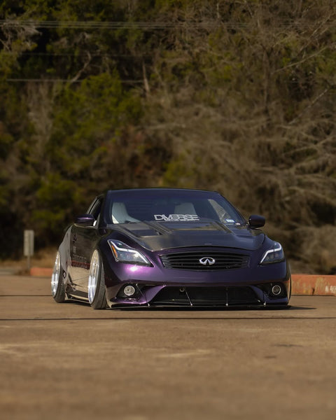 Infiniti G37 G37x IPL Anniversary Journey Sport X Base 2008 2009 2010 2011 2012 2013 & Q60 Journey Sport S Base 2014 2015 with Aftermarket Parts - Hood Bonnet Carbon Fiber / FRP from CMST Tuning