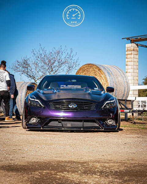 Infiniti G37 G37x IPL Anniversary Journey Sport X Base 2008 2009 2010 2011 2012 2013 & Q60 Journey Sport S Base 2014 2015 with Aftermarket Parts - Hood Bonnet Carbon Fiber / FRP from CMST Tuning