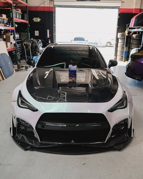 Infiniti Q60 Red Sport 400 Premium Luxe Sport Pure 2017 2018 2019 2020 2021 2022 with Aftermarket Parts - Tempered Glass Clearview Hood Bonnet Carbon Fiber / FRP from CMST Tuning