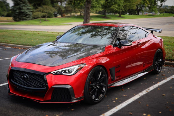 CMST Tuning Project Black S Side Skirts for Infiniti Q60 Red Sport 400/Pure Carbon Fiber/FRP