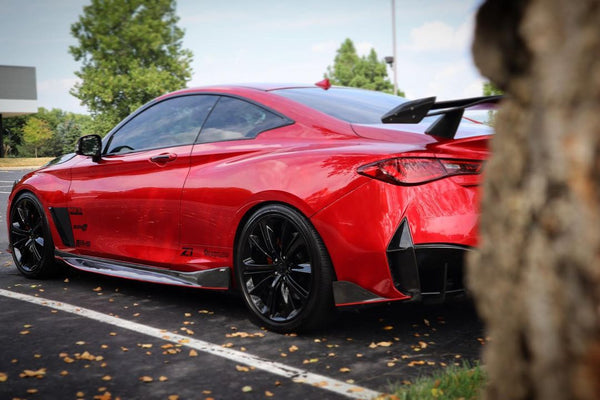 CMST Tuning Project Black S Side Skirts for Infiniti Q60 Red Sport 400/Pure Carbon Fiber/FRP