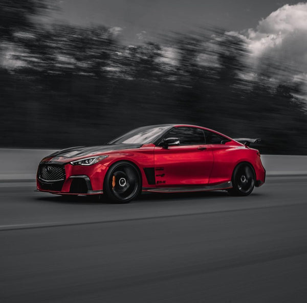 CMST Tuning Project Black S Side Skirts for Infiniti Q60 Red Sport 400/Pure Carbon Fiber/FRP