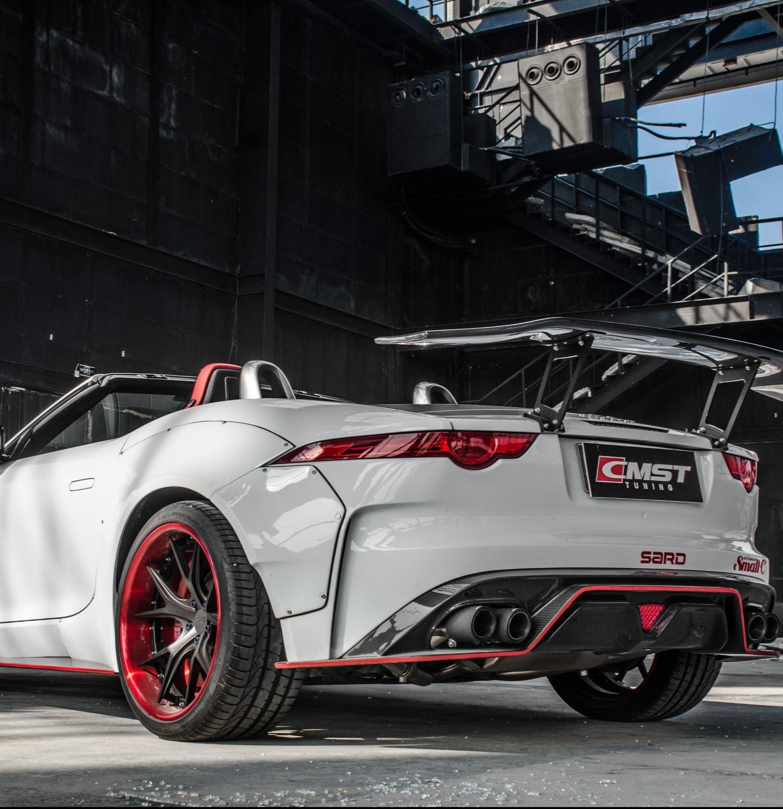 Jaguar F-Type SVR R S Base 2014-ON with Aftermarket Parts - Quad Tips Style Rear Diffuser & Canards Carbon Fiber / FRP
from CMST Tuning