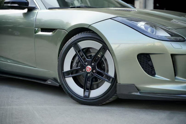 Jaguar F-Type SVR R S Base 2014 2015 2016 2017 2018 2019 2020 with Aftermarket Parts - Widebody Style Side Skirts Carbon Fiber / FRP from CMST Tuning