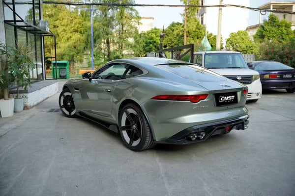 Jaguar F-Type SVR R S Base 2014 2015 2016 2017 2018 2019 2020 with Aftermarket Parts - Widebody Style Side Skirts Carbon Fiber / FRP from CMST Tuning