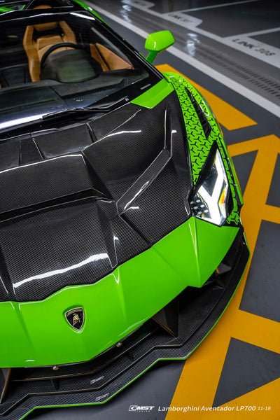 Lamborghini Aventador Base LP700 LP720 S LP740 SV LP750 Ultimate LP780 SVJ LP770 2012 2013 2014 2015 2016 2017 2018 2019 2020 2021 2022 2023 with Aftermarket Parts - Front Bumper Carbon Fiber / FRP from CMST Tuning