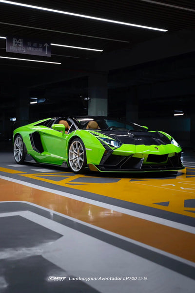 Lamborghini Aventador Base LP700 LP720 S LP740 SV LP750 Ultimate LP780 SVJ LP770 2012 2013 2014 2015 2016 2017 2018 2019 2020 2021 2022 2023 with Aftermarket Parts - V1 Hood Carbon Fiber / FRP from CMST Tuning
