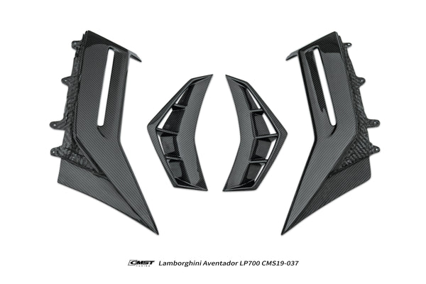 Lamborghini Aventador Base LP700 LP720 S LP740 SV LP750 Ultimate LP780 SVJ LP770 2012 2013 2014 2015 2016 2017 2018 2019 2020 2021 2022 2023 with Aftermarket Parts - Rear Quarter Panel Garnish Flares Carbon Fiber / FRP from CMST Tuning