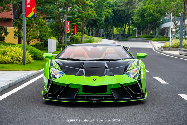 Lamborghini Aventador Base LP700 LP720 S LP740 SV LP750 Ultimate LP780 SVJ LP770 2012 2013 2014 2015 2016 2017 2018 2019 2020 2021 2022 2023 with Aftermarket Parts - V1 Hood Carbon Fiber / FRP from CMST Tuning