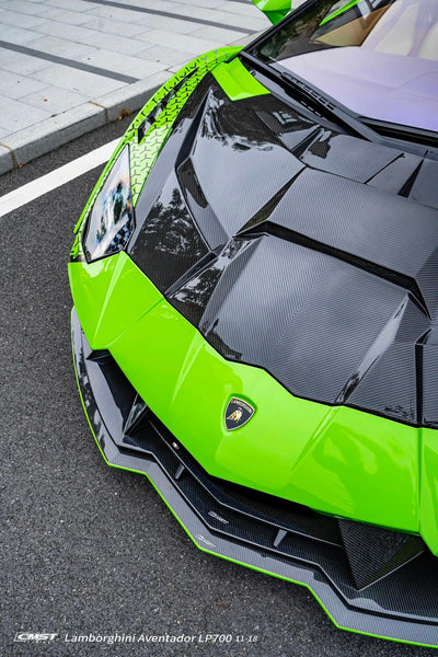 Lamborghini Aventador Base LP700 LP720 S LP740 SV LP750 Ultimate LP780 SVJ LP770 2012 2013 2014 2015 2016 2017 2018 2019 2020 2021 2022 2023 with Aftermarket Parts - V1 Hood Carbon Fiber / FRP from CMST Tuning