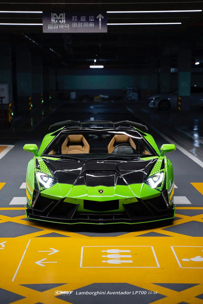 Lamborghini Aventador Base LP700 LP720 S LP740 SV LP750 Ultimate LP780 SVJ LP770 2012 2013 2014 2015 2016 2017 2018 2019 2020 2021 2022 2023 with Aftermarket Parts - V1 Hood Carbon Fiber / FRP from CMST Tuning