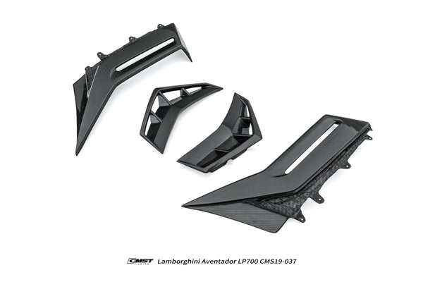 Lamborghini Aventador Base LP700 LP720 S LP740 SV LP750 Ultimate LP780 SVJ LP770 2012 2013 2014 2015 2016 2017 2018 2019 2020 2021 2022 2023 with Aftermarket Parts - Rear Quarter Panel Garnish Flares Carbon Fiber / FRP from CMST Tuning
