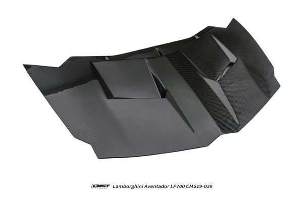 Lamborghini Aventador Base LP700 LP720 S LP740 SV LP750 Ultimate LP780 SVJ LP770 2012 2013 2014 2015 2016 2017 2018 2019 2020 2021 2022 2023 with Aftermarket Parts - V2 Hood Carbon Fiber / FRP from CMST Tuning