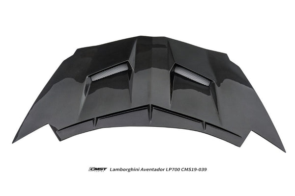 Lamborghini Aventador Base LP700 LP720 S LP740 SV LP750 Ultimate LP780 SVJ LP770 2012 2013 2014 2015 2016 2017 2018 2019 2020 2021 2022 2023 with Aftermarket Parts - V2 Hood Carbon Fiber / FRP from CMST Tuning