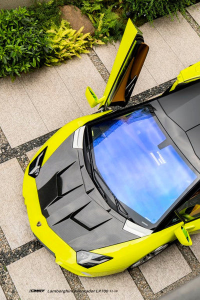 Lamborghini Aventador Base LP700 LP720 S LP740 SV LP750 Ultimate LP780 SVJ LP770 2012 2013 2014 2015 2016 2017 2018 2019 2020 2021 2022 2023 with Aftermarket Parts - V2 Hood Carbon Fiber / FRP from CMST Tuning