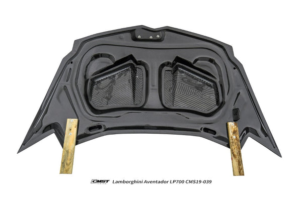Lamborghini Aventador Base LP700 LP720 S LP740 SV LP750 Ultimate LP780 SVJ LP770 2012 2013 2014 2015 2016 2017 2018 2019 2020 2021 2022 2023 with Aftermarket Parts - V2 Hood Carbon Fiber / FRP from CMST Tuning
