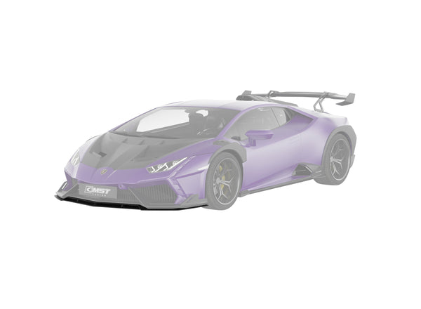 Lamborghini Huracan LP580 LP610 Evo RWD AWD Tecnica Performante 2015 2016 2017 2018 2019 2020 2021 2022 2023 2024 with Aftermarket Parts - Front Bumper & Front Lip Pre-preg Carbon Fiber / FRP from CMST Tuning
