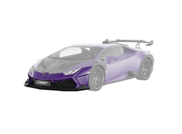 Lamborghini Huracan LP580 LP610 Evo RWD AWD Tecnica Performante 2015 2016 2017 2018 2019 2020 2021 2022 2023 2024 with Aftermarket Parts - Front Bumper & Front Lip Pre-preg Carbon Fiber / FRP from CMST Tuning