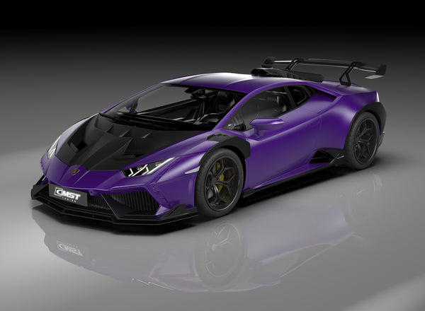 Lamborghini Huracan LP580 LP610 Evo RWD AWD Tecnica Performante 2015 2016 2017 2018 2019 2020 2021 2022 2023 2024 with Aftermarket Parts - Front Bumper & Front Lip Pre-preg Carbon Fiber / FRP from CMST Tuning