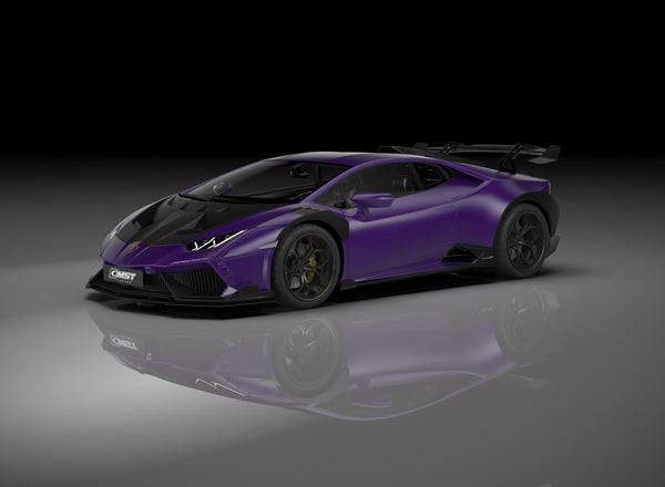 Lamborghini Huracan LP580 LP610 Evo RWD AWD Tecnica Performante 2015 2016 2017 2018 2019 2020 2021 2022 2023 2024 with Aftermarket Parts - Front Bumper & Front Lip Pre-preg Carbon Fiber / FRP from CMST Tuning