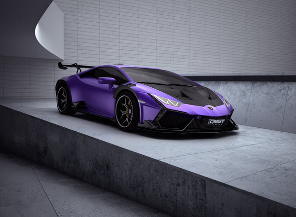 Lamborghini Huracan LP580 LP610 Evo RWD AWD Tecnica Performante 2015 2016 2017 2018 2019 2020 2021 2022 2023 2024 with Aftermarket Parts - Widebody Front Wheel Arches & Widebody Rear Quarter Panel Flares Pre-preg Carbon Fiber / FRP from CMST Tuning