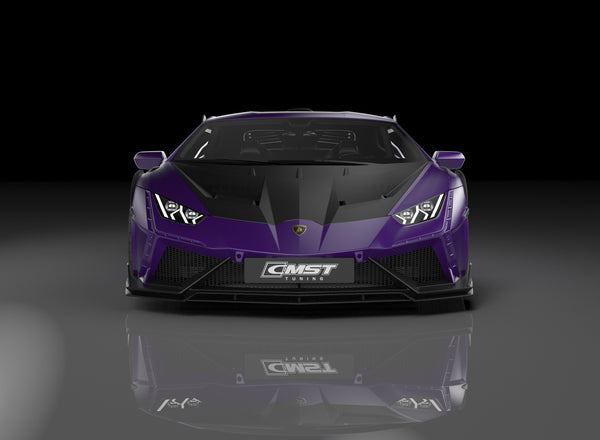 Lamborghini Huracan LP580 LP610 Evo RWD AWD Tecnica Performante 2015 2016 2017 2018 2019 2020 2021 2022 2023 2024 with Aftermarket Parts - Front Bumper & Front Lip Pre-preg Carbon Fiber / FRP from CMST Tuning