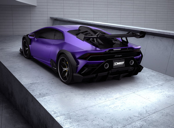 Lamborghini Huracan LP580 LP610 Evo RWD AWD Tecnica Performante 2015 2016 2017 2018 2019 2020 2021 2022 2023 2024 with Aftermarket Parts - Rear Wing & Rear Engine Trunk Deck Lid Pre-preg Carbon Fiber / FRP from CMST Tuning