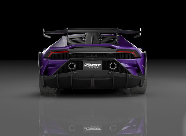 Lamborghini Huracan LP580 LP610 Evo RWD AWD Tecnica Performante 2015 2016 2017 2018 2019 2020 2021 2022 2023 2024 with Aftermarket Parts - Rear Spoiler Pre-preg Carbon Fiber / FRP from CMST Tuning