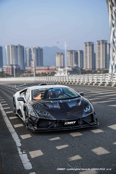 Lamborghini Huracan LP580 LP610 Evo RWD AWD Tecnica Performante 2015 2016 2017 2018 2019 2020 2021 2022 2023 2024 with Aftermarket Parts - Front Canards Pre-preg Carbon Fiber / FRP from CMST Tuning