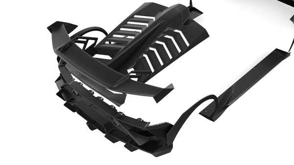 Lamborghini Huracan LP580 LP610 Evo RWD AWD Tecnica Performante 2015 2016 2017 2018 2019 2020 2021 2022 2023 2024 with Aftermarket Parts - Rear Wing & Rear Engine Trunk Deck Lid Pre-preg Carbon Fiber / FRP from CMST Tuning