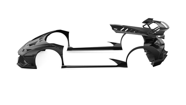 Lamborghini Huracan LP580 LP610 Evo RWD AWD Tecnica Performante 2015 2016 2017 2018 2019 2020 2021 2022 2023 2024 with Aftermarket Parts - Widebody Front Wheel Arches & Widebody Rear Quarter Panel Flares Pre-preg Carbon Fiber / FRP from CMST Tuning