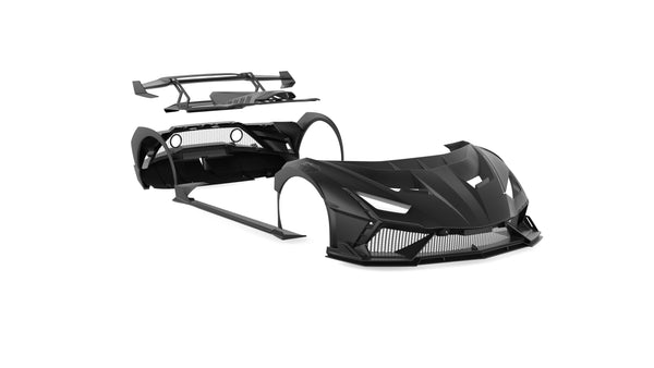 Lamborghini Huracan LP580 LP610 Evo RWD AWD Tecnica Performante 2015 2016 2017 2018 2019 2020 2021 2022 2023 2024 with Aftermarket Parts - Front Bumper & Front Lip Pre-preg Carbon Fiber / FRP from CMST Tuning