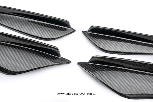 Lotus Emira 3.6 V6 2.0 Four-cylinder 2022-ON with Aftermarket Parts - Front Corner Canards Dry Pre-preg Carbon Fiber / FRP