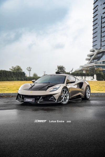 Lotus Emira 3.6 V6 2.0 Four-cylinder 2022-ON with Aftermarket Parts - V2 Front Lip Dry Pre-preg Carbon Fiber / FRP