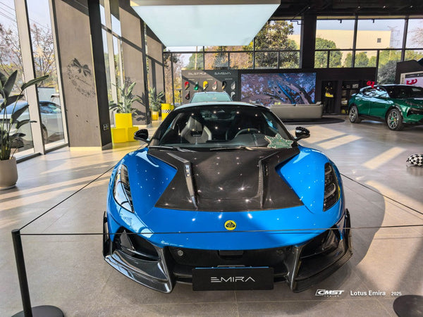 Lotus Emira 3.6 V6 2.0 Four-cylinder 2022-ON with Aftermarket Parts - V2 Front Lip Dry Pre-preg Carbon Fiber / FRP