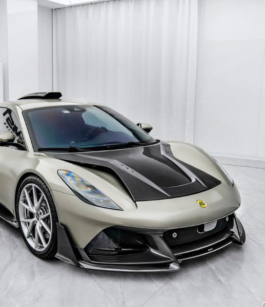 Lotus Emira 3.6 V6 2.0 Four-cylinder 2022-ON with Aftermarket Parts - V2 Front Lip Dry Pre-preg Carbon Fiber / FRP