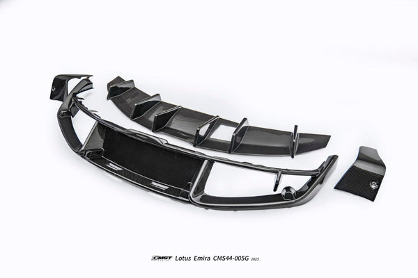 Lotus Emira 3.6 V6 2.0 Four-cylinder 2022-ON with Aftermarket Parts - V2 Rear Diffuser Dry Pre-preg Carbon Fiber / FRP