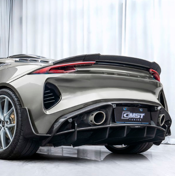 Lotus Emira 3.6 V6 2.0 Four-cylinder 2022-ON with Aftermarket Parts - V2 Rear Diffuser Dry Pre-preg Carbon Fiber / FRP
